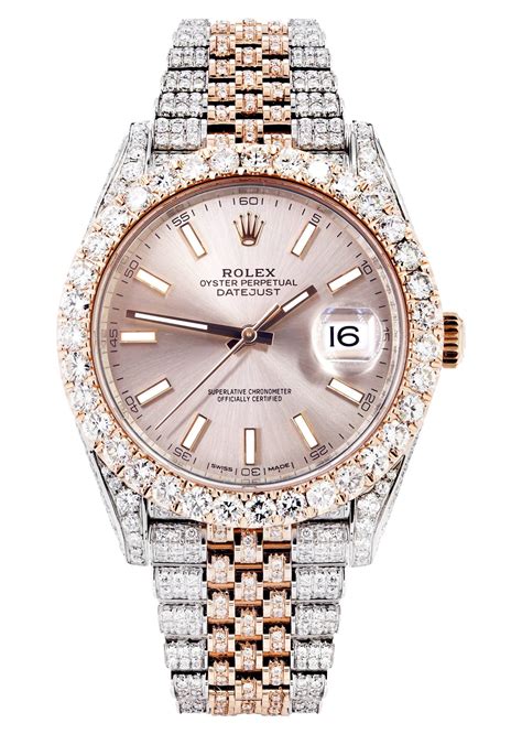 rolex rose gold diamond watch